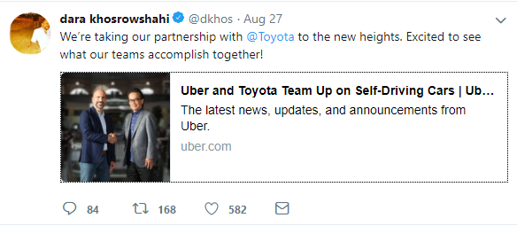 Toyota CEO's tweet